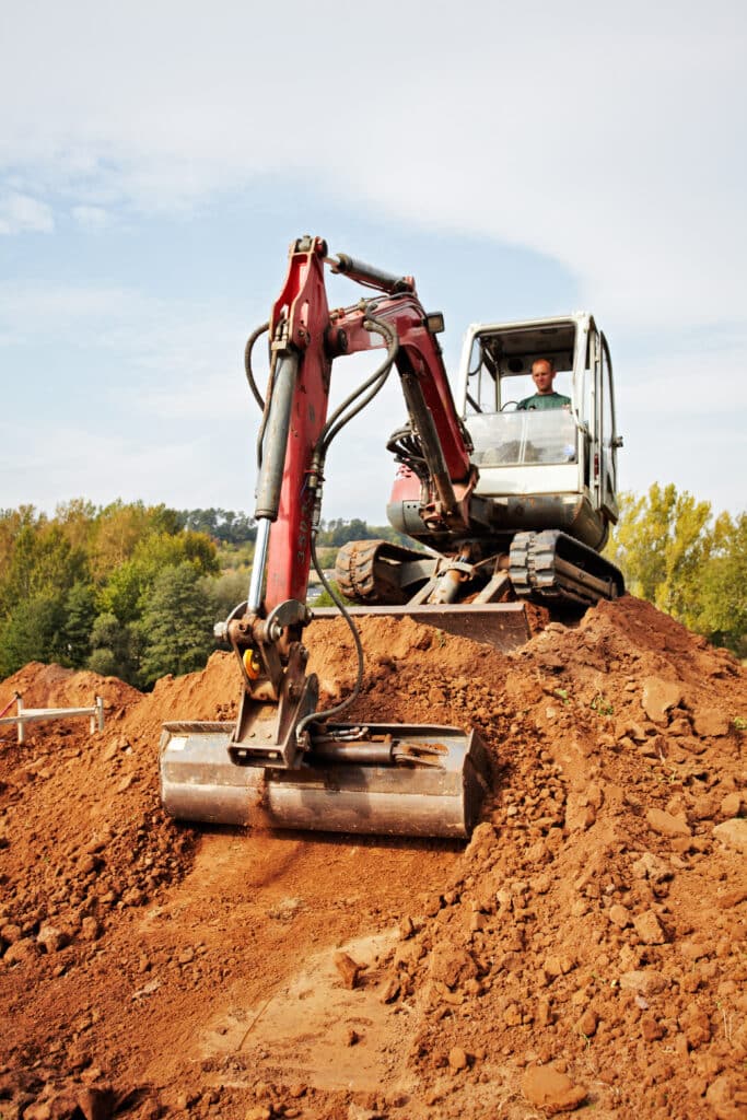 start of building a house, earth moving